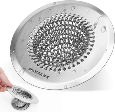 Afvoer Haarvanger - Douche Afvoer Cover - Verstopping Voorkomen - Roestvrij Staal Kettinggaas - 11 cm Diameter - Zilver
