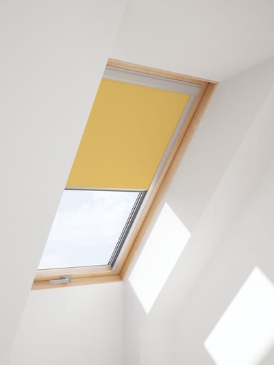 CONTRIO -Verduisterend Rolgordijn passend op VELUX DAKRAAM 78X98 - MK04- *Geel*