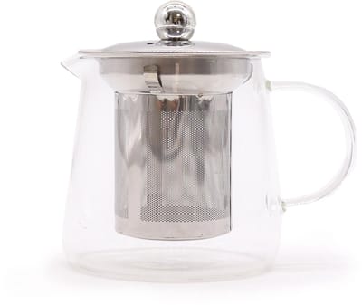 Glazen Theepot Met Infuser - Flesvorm - 350ml - 8.5x8.5cm