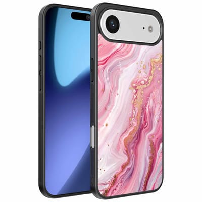 Geschikt voor iPhone Air Telefoonhoesje met marmer opdruk - TPU backcover case marble design - Roze - Smartphonica geschikt voor iPhone 17 Air