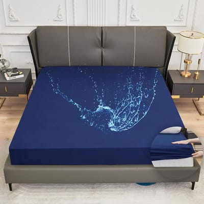 Famanu – Waterdichte matrashoes 90x200 cm, ademend hoeslakenmodel, donkerblauw