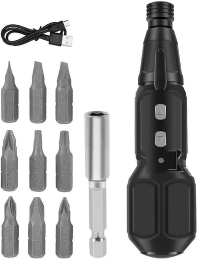Oplaadbare Accuschroevendraaier Set met Automatische en Handmatige Modus, LED Licht en Reparatieset voor Telefoon, Camera en Laptop