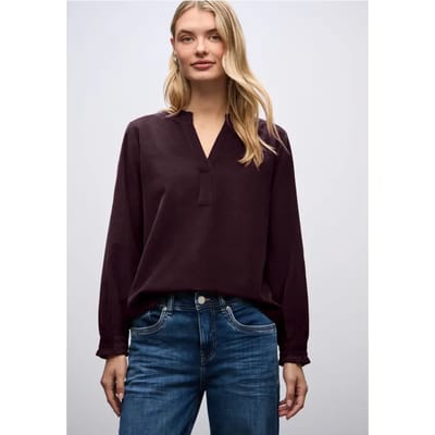 Corduroy blouse met ruches