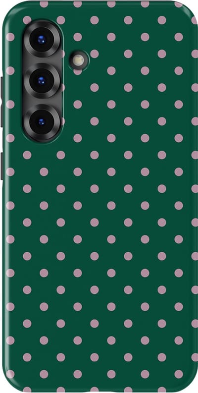 Polka Dots Hoesje Samsung Galaxy S25 FE | Geschikt Voor Mag | Stippen Design Backcover Samsung Galaxy S25 FE Forest Blush
