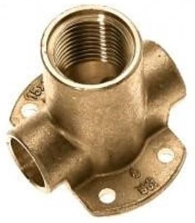 Bonfix Messing soldeerfitting Muurplaat dubbel - hoog 22 x 3/4 x 22 - capillair x binnendraad x capillair