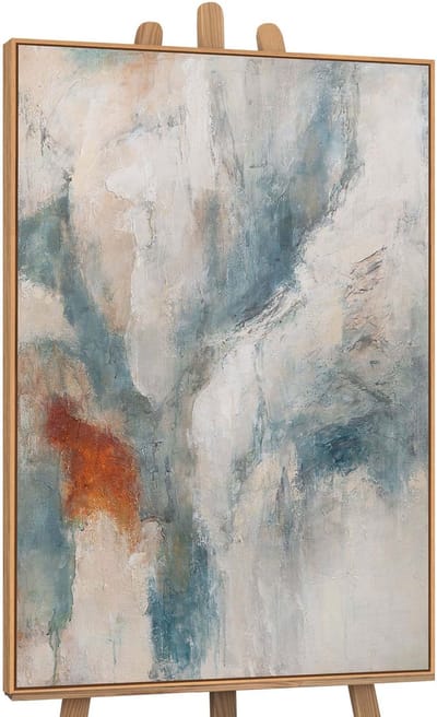 Canvas schilderij handgeschilderd warm whisper abstract – YS-Art Gallery – Luxe wanddecoratie voor woonkamer – Modern schilderij voor slaapkamer en hal