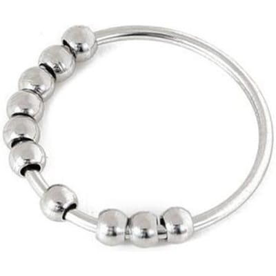 Nieuwe Roestvrijstalen Angst Spinner Ringen Angst Ring met Kralen Stressverlichting Fidget Ringen voor Vrouwen Mannen Mode Sieraden Cadeau 8 zilver