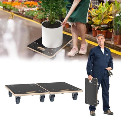 Stevige Transportroller met Voetrem en Antislip voor Zwaar Vervoer tot 200 kg