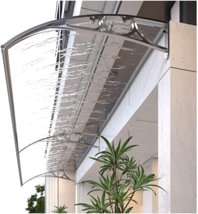 Voorluifel Deur - Regenbescherming Buiten - Bescherming tegen Weer - Hoge Impact Weerstand - 60x380cm - Transparant Zilver