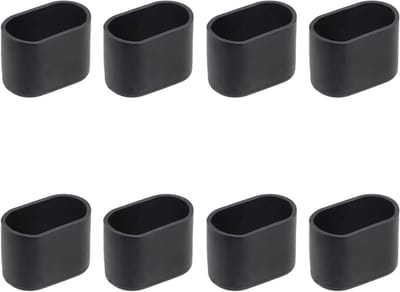 8x Ovale Stoeldoppen PVC - Tafel & Stoelpoot Beschermers Zwart voor Vloerbescherming