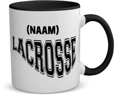 Akyol - lacrosse met eigen naam koffiemok - theemok - zwart - Sport - lacrosse - sport - 350 ML inhoud