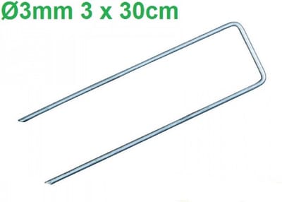 100 stuks gronddoekpennen kunstgraspennen gronddoekhaken 3mm dik, 30cm lang en 3 cm breed