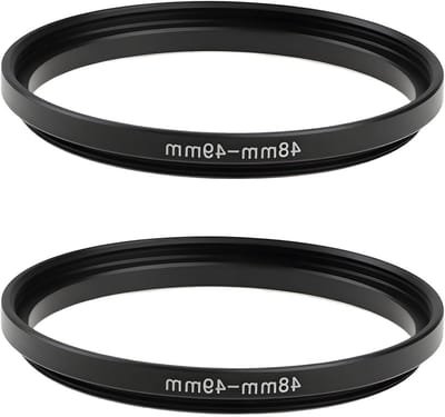 Dailygoods - Camera Lens Filter Step-Up Ring Adapter - 2 - Zwart - Geschikt voor 48mm lens - Maak 49mm filters mogelijk - Hoogwaardige metalen co...