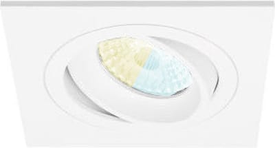 Inbouwspot Franko met Philips HUE White Ambiance - Voor binnen / woonkamer / keuken / slaapkamer - spot - Wit - vierkant - IP20 - GU10 - Buitendiameter: 93MM - boorgat: 78-86MM - min. Inbouwdiepte: 70MM