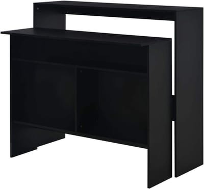 Bartafel met bladen - Statafel bijzettafel - Gezellig borrelen - Tijdloos design - 130 x 40 x 120 cm - Zwart