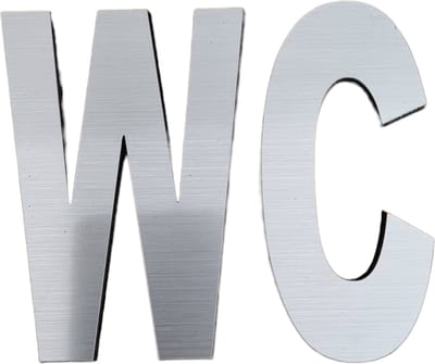 Toilet Bord - Wc - Wc aanduiding - Zilver - 9,5 cm breed