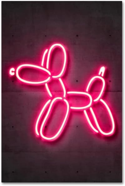 Ballon Hond Muurdecoratie - Modern Kunstwerk