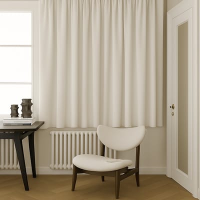 Maroyathome ELSA - Gordijn - Verduisterend - met plooiband - kant-en-klaar - 144x180 cm - 144 cm breedte en 180 cm lengte - Off White - 1 stuk