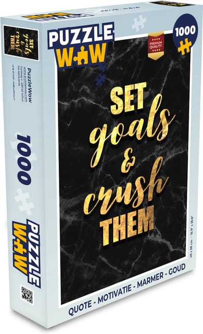Puzzel Quote - Motivatie - Marmer print - Goud - Legpuzzel - Puzzel 1000 stukjes volwassenen