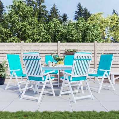 vidaXL - Stoelkussens - hoge - rugleuning - 6 - st - stof - turquoise