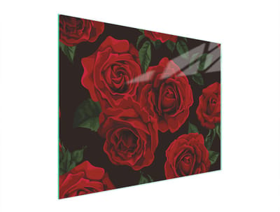TMK ArtDeko - Snijplank van gehard glas - 52x40 cm - Rozen - Antislip Siliconen Voetjes