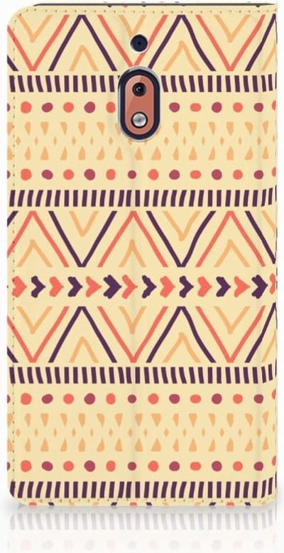 Nokia 2.1 2018 Hoesje met Magneet Aztec Yellow