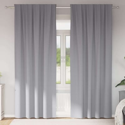 vidaXL Zwart-out Gordijnen met Ringen 2 st Lichtgrijs 245 x 140 cm