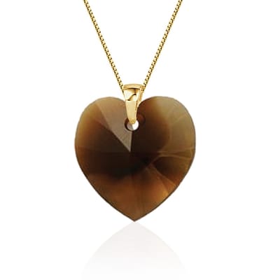 Montebello Ketting Posidonia HG67 - Swarovski Hart - 925 Zilver Verguld - Ø18mm - 45cm