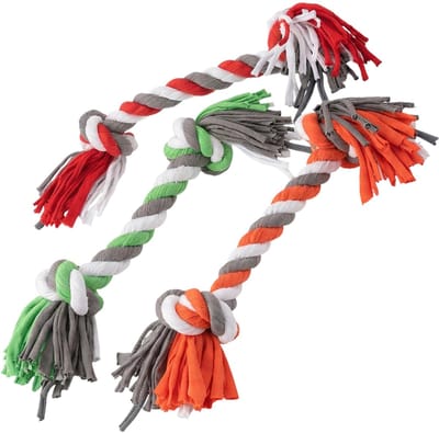 JHUBERS- Hondenspeelgoed Robuust - Hondentouw/Speelgoed - Hondenhalter - Geschikt voor kleine/middelgrote honden - Ca. 29 x 6 x 6 cm - Stimuleert tandvlees - Hondenspeelgoedset