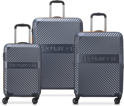 Delsey Securitech Patrol Kofferset 3-delig – 55/66/76 cm – Polycarbonaat blend – Expandable – TSA-slot – Dubbele wielen – Antracite
