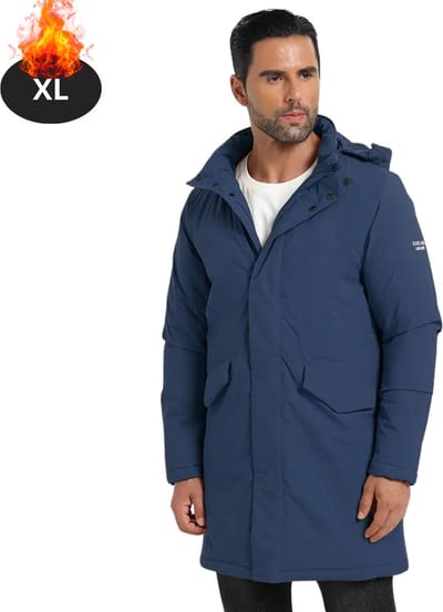 Livano Winterjas - Parka - Heren - Winter - Jas - Volwassen - Stijlvol - Koningsblauw - XL