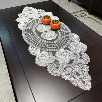 Chinese Jacquard Ovale Tafelkleed Tafelmat Wandkast Theeservies Koffiebar Antislip Hoes Doek Kerst Bruiloft Decoratie 40x40cm
