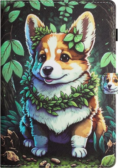 Luxe Bescherm-Etui Hoes Map geschikt voor Samsung Galaxy Tab A11 PLUS - A9 PLUS - 11" "Cute Dog"