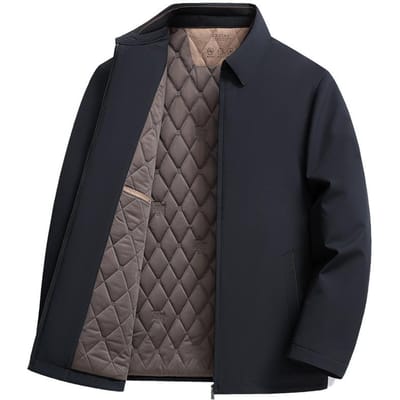 Herfst en Winter Mannen Katoenen Jas Plus Katoen Dikke Jas Jas Middelbare Leeftijd en Oudere Vaders Dragen Katoenen Kleding Administratieve Formele Kleding 195 gray