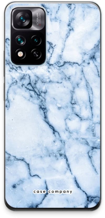 Case Company® - Hoesje geschikt voor Xiaomi 11i hoesje - Blauw marmer - Soft Cover Telefoonhoesje - Bescherming aan alle Kanten en Schermrand