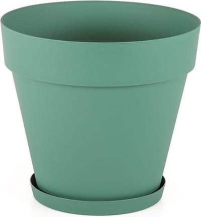 Bloempot - Mansion - 76L groen in- outdoor -gratis schaal en drainage- Hoog - Hoge - Ronde - Plantenbak