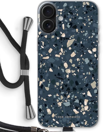 Case Company® - Hoesje met koord geschikt voor iPhone 16 Plus hoesje met Koord - Ocean - Telefoonhoesje met Zwart Koord - Bescherming aan alle Kanten en Over de Schermrand