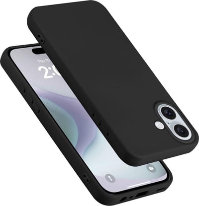 Cadorabo Hoesje geschikt voor Apple iPhone 16 in LIQUID ZWART - Beschermhoes gemaakt van flexibel TPU silicone Case Cover