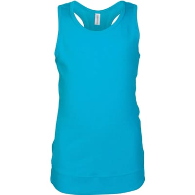Tank Top Kind 10/12 Y (10/12 ans) Kariban Mouwloos Deep Turquoise 100% Katoen