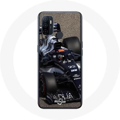 Oppo A53 Formule 1 hoesje Yuki Tsunoda F1 coureur Blauw blauw