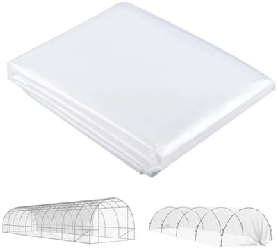Kasfolie - Kaszeil - Vervangende Kasafdekking - Tuinkas - Weerbestendig - UV-bestendig - Tuinfolie - Tunnelfolie - Foliekas - Broeikas - Tomatenkas - Groentekas - Plantenkas - 6 x 10 m - Transparant