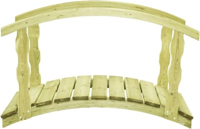 Houten Tuinbrug - Decoratieve Oversteek - Tuin Aankleden - Dubbele Leuning - 170 cm Lengte - Houtkleurig