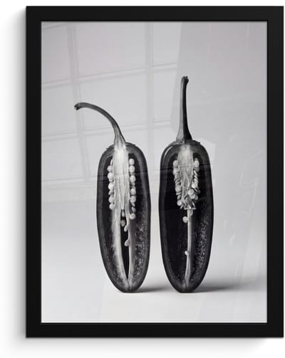 Poster in lijst - Fotolijst 30x40 cm - Posters - Pepers - Zwart - Wit - Zaadlijsten - Posterlijst zwart - Decoratie - Wanddecoratie woonkamer - Muurdecoratie slaapkamer