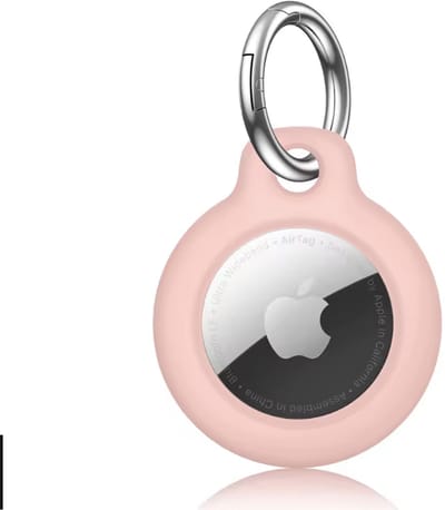 Siliconen Airtag Sleutelhanger - Hanger geschikt voor Apple AirTag - Beschermhoesje - Siliconen - Lichtroze - 1 stuk - Airtag hoes - CHPN