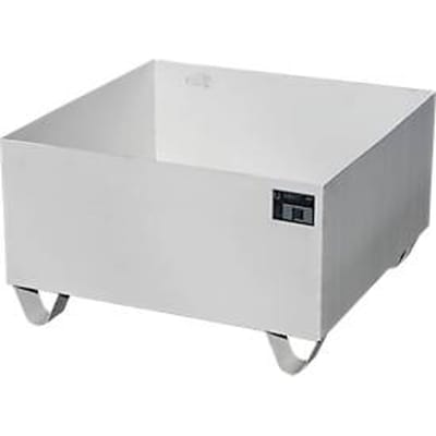 Bauer VAW-1 lekbak, L 800 B x 800 x H 465 mm, tot 210 l, roestvrij staal, toegankelijk van onderaf