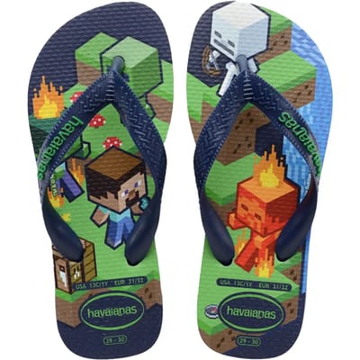 Havaianas Havaianas Minecraft Slippers blauw Rubber