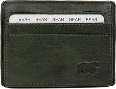 Bear Design Laurie Leren Pasjeshouder - Olijfgroen
