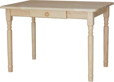 Eettafel Grenenhout - Houten Tafel - Gezellig Tafelen - Met Lade - 60 x 130 cm - Gelakt