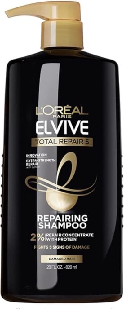 L’Oréal - Paris Elvive Total Repair 5 Repairing Shampoo for Damaged Hair Shampoo with Protein and Ceramide for Strong Silky Shiny Healthy Renewed Hair - 828ml