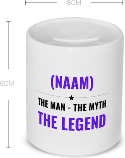 Akyol - the man the myth the legend met je eigen naam Spaarpot - Legendary - iemand die een legend is - de man - myth - mythe - legendarisch - verjaardagscadeau - verjaardag - cadeau - kado - geschenk - gift - 350 ML inhoud